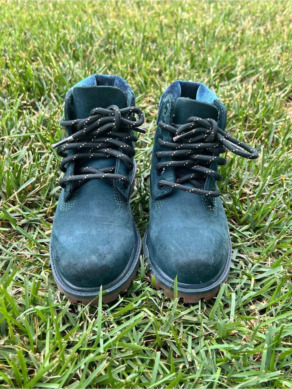 Timberland Kids Teal Suede Lace-Up Ankle Boots
